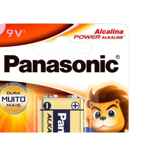 Pilha Panasonic Alcalina Bateria 9V Com 1 Peca 6Lf22Xab/1B24