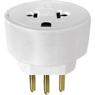 Pino Adaptador (Entrada =3 Redondo/Saida =2 Universal+Redondo) Ilumi Branco 1211Pct - Kit C/10 