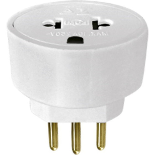 Pino Adaptador (Entrada =3 Redondo/Saida =2 Universal+Redondo) Ilumi Branco 1211Pct - Kit C/10 