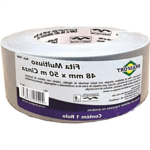 Fita Silver Tape Brasfort Multiuso 48 X 50M Cinza 7549