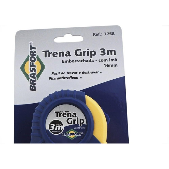 Trena Brasfort Emborrachada Grip 3M/16Mm Com Trava 7758