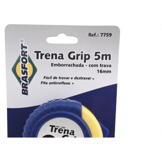 Trena Brasfort Emborrachada Grip 5M/16Mm Com Trava 7759