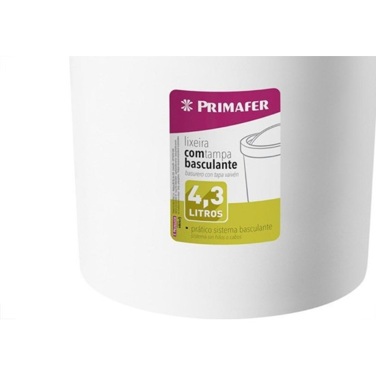 Lixeira Primafer Basculante 4,3L Branca Pr1017-2