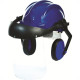 Capacete Com Abafador+Viseira Plastcor Azul 