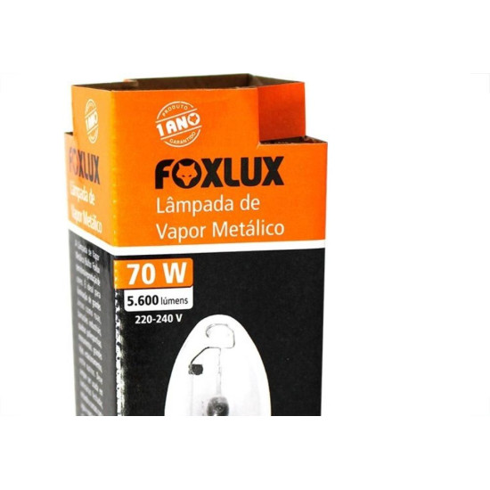 Lampada Vapor Metalico Foxlux Bulbo 70W E27 Clara Mb27 Vmb27.70