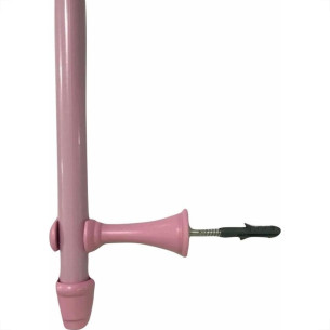 Varao Cortina Cadiz Simples 1,5m Rosa Com Suporte 10012