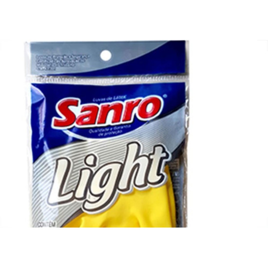 Luva Sanro Light Amarela Tam.G Par 