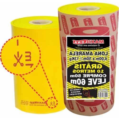 Lona Plastica Maxilona Amarela Reciclada 4X 50M+10M 13Kg 100 Micras 1.01.0005