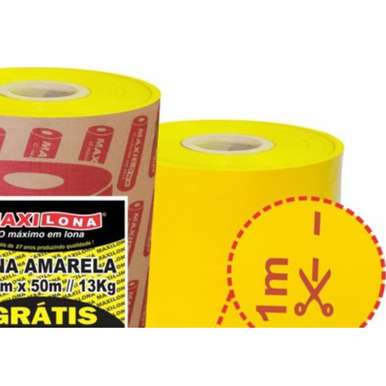 Lona Plastica Maxilona Amarela Reciclada 4X 50M+10M 13Kg 100 Micras 1.01.0005