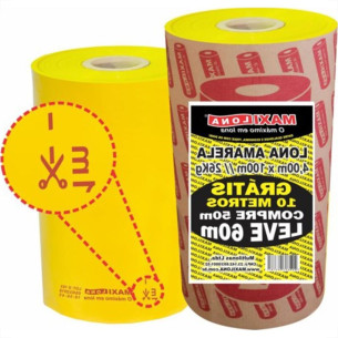 Lona Plastica Maxilona Amarela Reciclada 4X100M+10M 26Kg 100 Micras 1.01.0052