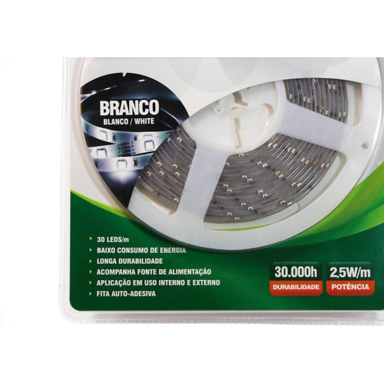 Fita Led Taschibra Ip20 12V 5M Branca -01