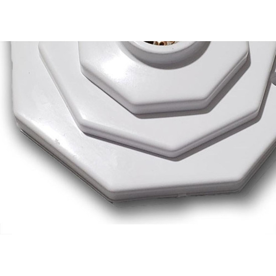 Plafonier Pvc Elite Oitavado Branco Soquete Porcelana 183