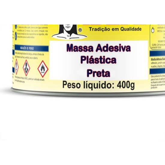 Massa Plastica Ibere 400G Preta Com Catalizador Ib300 - Kit C/12 