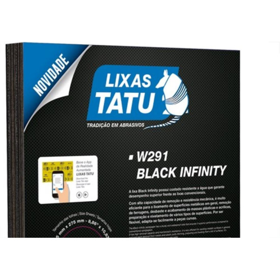 Lixa Black Infinity Tatu 80 Agua/Ferro/Massa W29100800025 - Kit C/25 