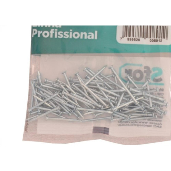 Prego Aco Sforplast Com Cabeca  12X10 (1,80X23mm)   100pcs 