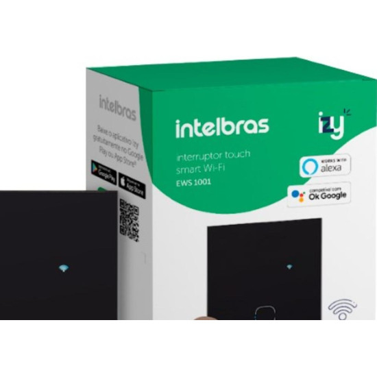 Interruptor Inteligente Intelbras Wifi Touch Preto 1 Tecla Ews 1001 