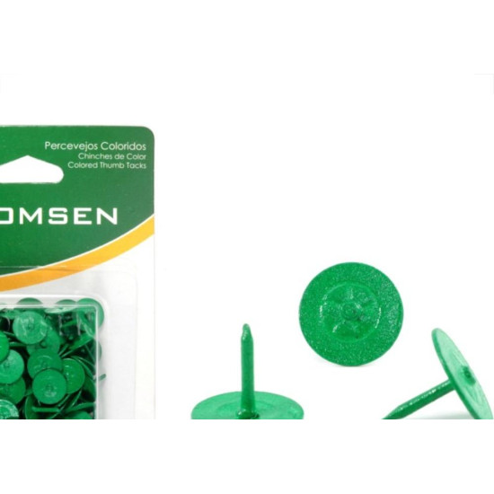 Percevejo Thomsen Verde Cartela Com 50 Pecas Pc-023