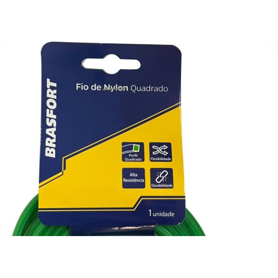 Fio De Nylon Brasfort Quadrado 2,4Mm/ 10M 9004