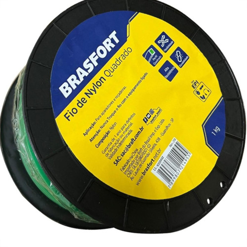 Fio De Nylon Brasfort Quadrado 2,7Mm/195M 1Kg 9011