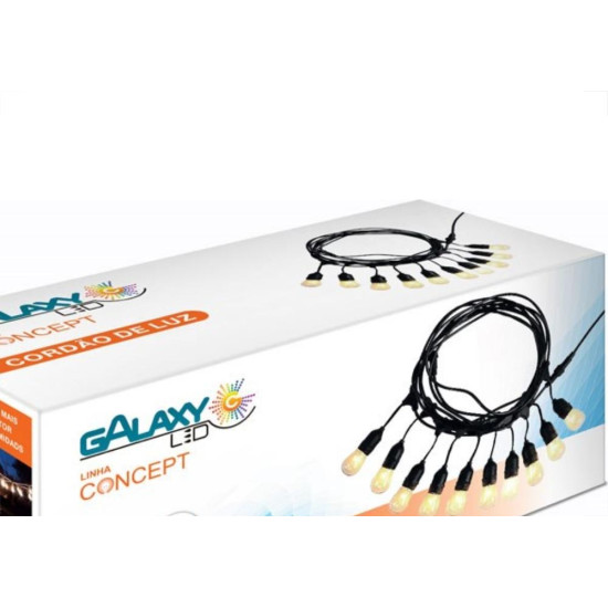 Cordao De Luz Para Decoracao Galaxy 20 Soquetes E-27 10M Ip65 3732