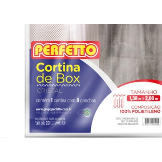 Cortina Para Box Perfetto Transparente 1,38 X 2,00M 0143