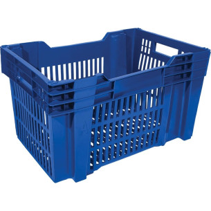 Caixa Plastica Multiuso Mercado/Agricola Caixaplast 31X55X36 Encaixavel Azul 31Ecxazpp