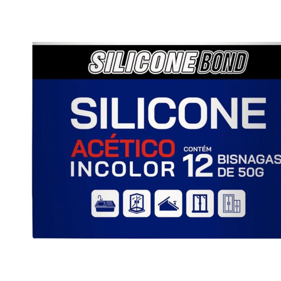 Cola Silicone Bond Garin 50G Incolor Ssai-050C - Kit C/12 