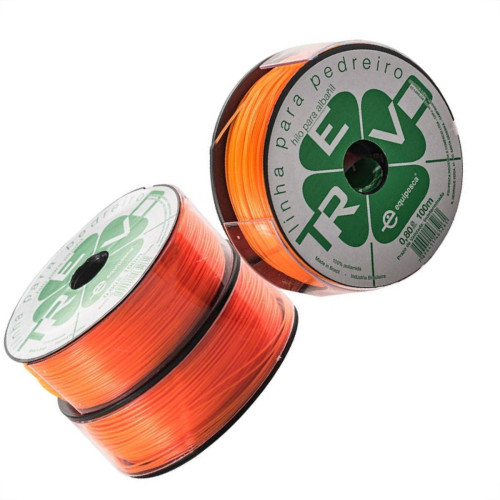 Linha Pedreiro Nylon Ekilon 0,8Mm 100M Laranja 5051.014 - Kit C/5 