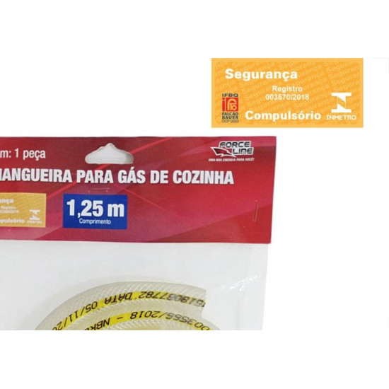 Mangueira Gas Forceline Trancada 1,25M Cartela 