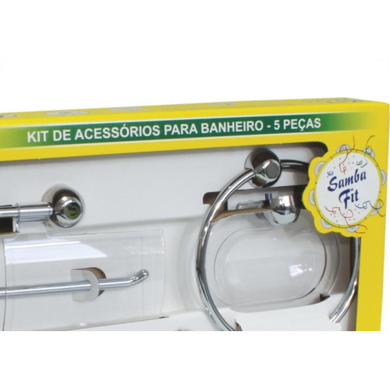 Acessorio Wc Japi Samba Fit Cromado Kit Com 5 Pecas Jkscf