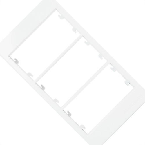 Placa Para Condulete Margirius Sleek 3/4 Branca (3Modulo Horizontal) Com Suporte 21844