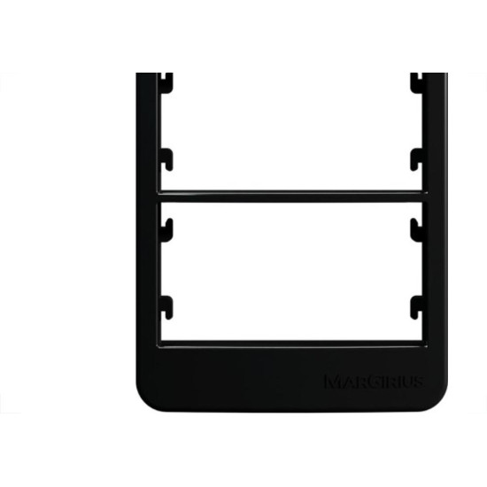 Placa Para Condulete Margirius Sleek 3/4 Preta (3Modulo Horizontal) Com Suporte 21881