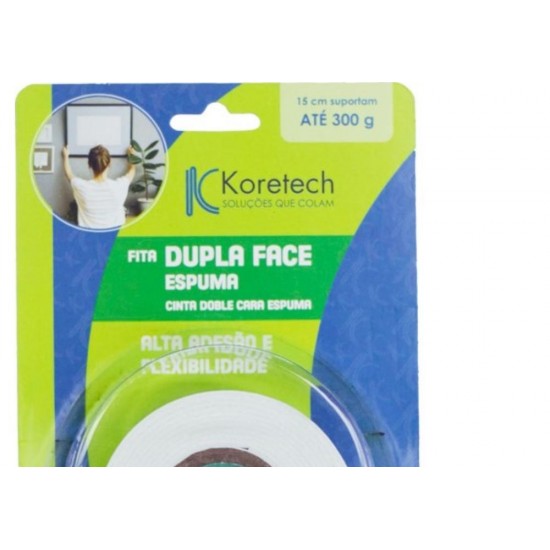 Fita Dupla Face Koretech Espuma 12 X 1,5M Pa.42.01.4.0003