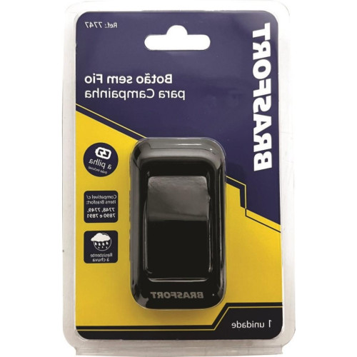 Botao Para Campainha Brasfort Sem Fio Pilha Preto 7747