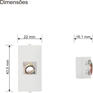 Modulo Margirius Sleek 1 Tomada Rede Rj11 Branco 16046