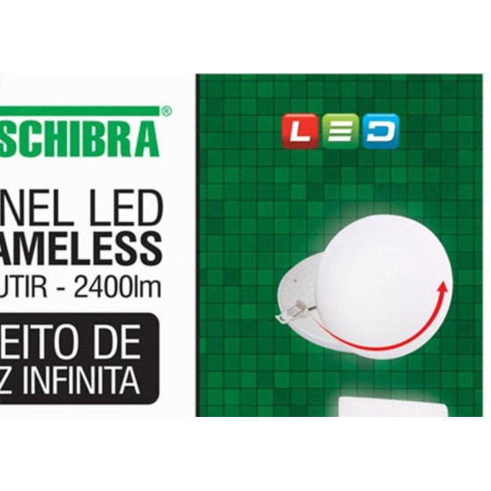 Luminaria Led Plafon Taschibra Frameless Borda Infinita Embutir Redondo 24W 6500K 16,5Cm 