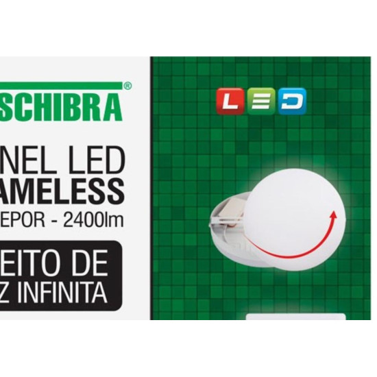 Luminaria Led Plafon Taschibra Frameless Borda Infinita Externo Redondo 24W 3000K 17Cm 