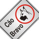 Placa Sinalizacao Aluminio 16X23 ''Cuidado Cao Bravo'' 014 150Ah