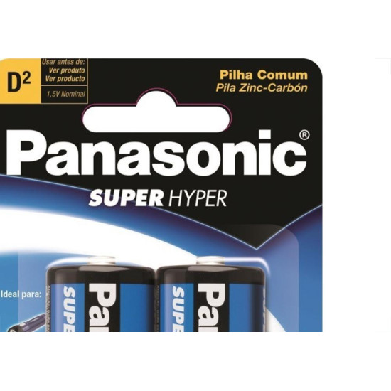 Pilha Panasonic Grande D2 Cartela 2 Pecas Um-1Shs128