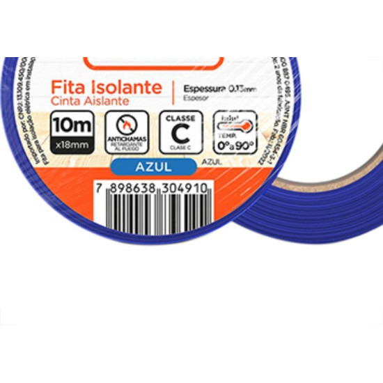 Black Fita Isolante B&D Azul 10Mt - Kit C/10 Rl