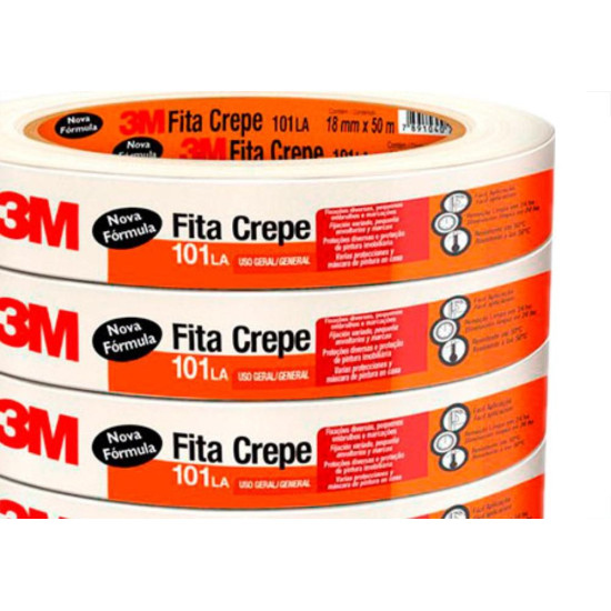 3M Fita Crepe  101La Uso Ger.18X50M - Kit C/6 Rl