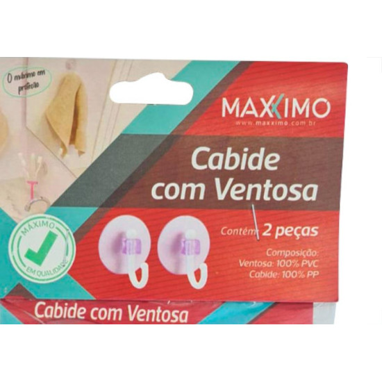 Maxximo Cabide C/Ventosa Pvc C/02Pc -Mx073