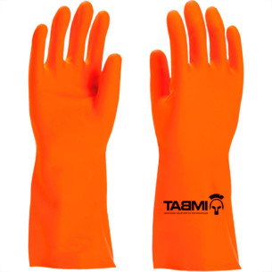 Imbat Luva Latex  Forrada Laranja 08 - Kit C/12 Pr