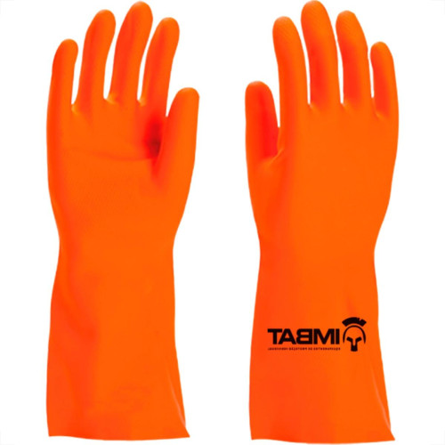 Imbat Luva Latex  Forrada Laranja 09 - Kit C/12 Pr