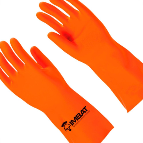 Imbat Luva Latex  Forrada Laranja 09 - Kit C/12 Pr