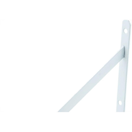 Suporte Prateleira Mao Francesa Thompson Forte 25Cm Branco - Kit C/12 Pecas