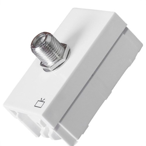 Modulo Ilumi Slim Tomada Conector Para Fio Coaxial Branco - 8163