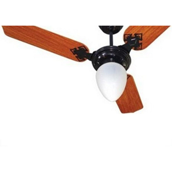 Ventilador Teto Venti-Delta Preto 3 Pas Mogno Com Globo 127V.