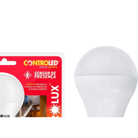 Lampada Led Bulbo Controled Ourolux 9W. Com Sensor Presenca 6500K.