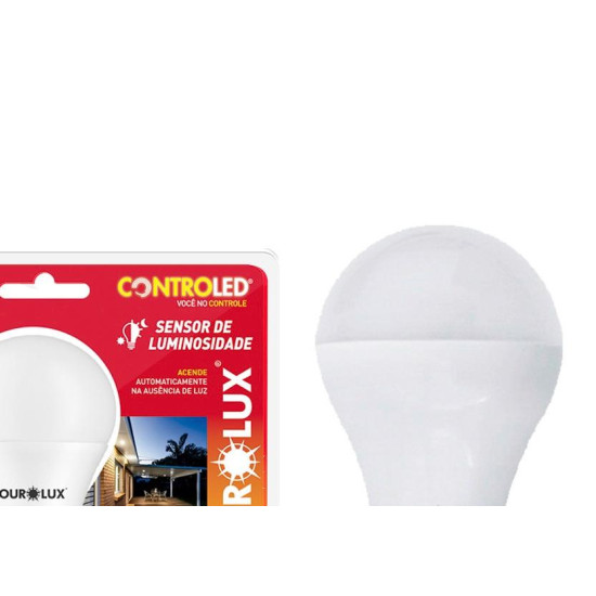 Lampada Led Bulbo Controled Ourolux 9W. Com Sensor Luminosidade 6500K.